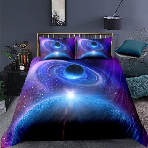 Luxury 3D Galaxy Print Home Living Comfortable Duvet Cover Set Pillowcase Kids Bedding Set Queen and King EU/US/AU/UK Size