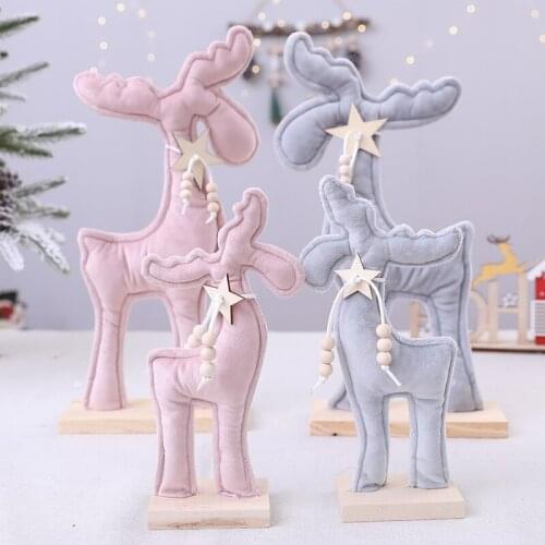 Christmas creative lovely cloth deer small ornaments shop window tabletop decoration photo background wall decoration supplies