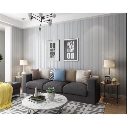 Beibehang Modern minimalist 3D vertical bar nonwoven 3d wallpaper Bedroom living room European TV backdrop striped wall paper
