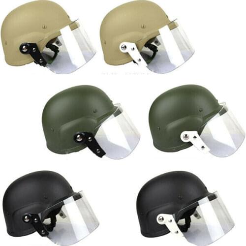 Tactical Hunting ABS M88 Riot Helmet Cycling Helmet + Riot Transparent Mask Improved Version