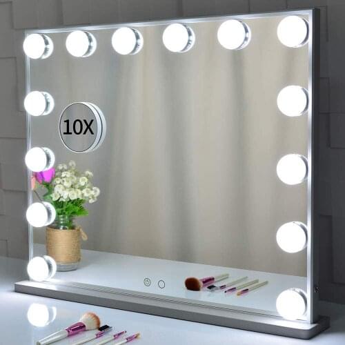 Vanity Hollywood Light Makeup Dressing Table Set Mirrors with Dimmer 3 color Light Cosmetic Mirror Adjustable Touch Screen