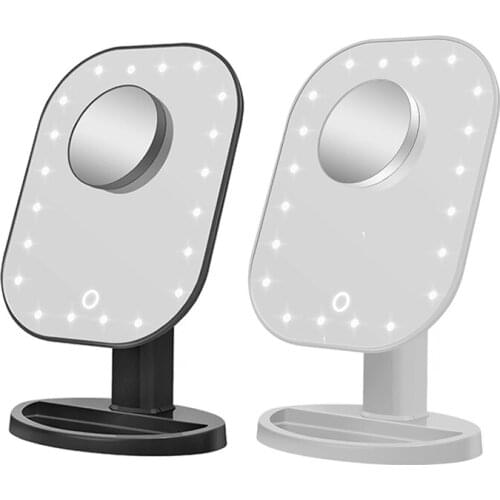 20LEDs Makeup Light Mirror Vanity Table Dimmable Portable Lamps with 10X Magnifying Glass Dressing Room Cosmetic Beauty Mirrors