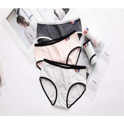 Underwear womens cotton 100% cotton crotch girl middle waist student cotton briefs Ladies Sexy Underwear T0189