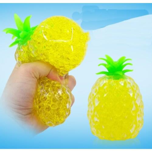 ZK20 Pineapple Squishy Fidget Toy Decompression Vent Stress Relieve Popit Fruit Bead Ball Squzze Toys For Kids Adult Soft Funny
