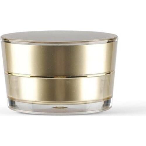 Golden Luxury Makeup Tool 15g Acrylic Jar Box Empty Face Cream Jar Travel Bottle Refillable Sunscreen Cream Box 20pcs/lot