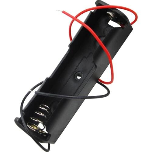 18650 Battery Li-ion 3.7V Clip battery holder Box Case Black With Wire Lead battery holders 10Pcs