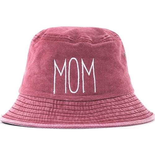 100% cotton washed soft couple MOM DAD hat soft fashion bucket hats embroidery casual sun fishermen cap high quality