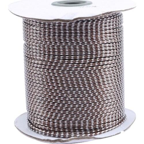 2mm Coffee+White Korea Polyester Waxed Wax Cord String Thread+Jewelry Findings Accessories Bracelet Necklace Rope Wire100yards
