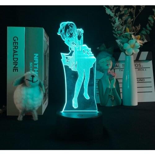 Re Zero Starting Life In Another World 3D Night Light Alarm Clock Base Light Projector Multi-color Changing Customed Atmosphere