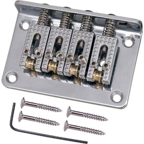Hard Tail 4 String Guitar Bass Electric Ukulele Bridge Four-String Guitar Ball String Bridge Silver