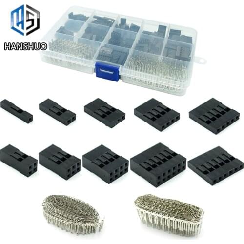 620pcs Dupont Connector 2.54mm, Dupont Cable Jumper Wire Pin Header Housing Kit, Male Crimp Pins+Female Pin Terminal Connector
