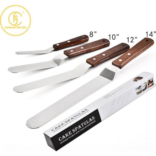 8/10/12/14 " Stainless Steel Spatula Cream Butter Scraper Set Cake Spatula Set Multi-size Baking Accessories Kitchen Gadget