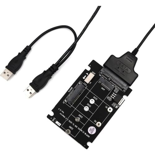 QINDIAN Add On Cards SSD MSATA M.2 SSD USB Adapter MSATA NGFF M.2 Adapter USB SATA Cable USB M.2 Card Adpater for PC Desktop NEW