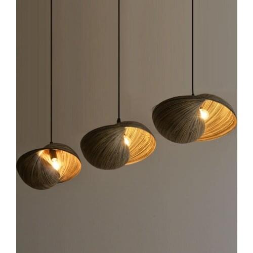 Bamboo Weaving Pendant Lamp dining room Parlor kitchen Hanging lamp Creative Coffee country Decor Pendant Light fixture WJ1010