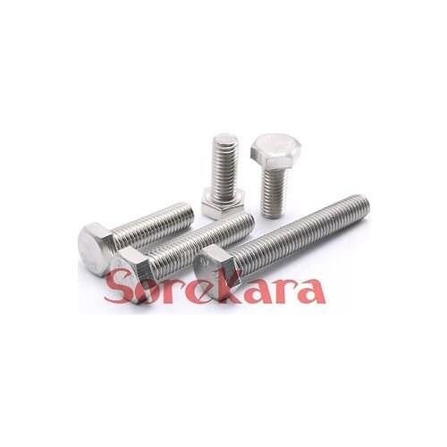 M8*10-M8*150mm Pitch 1.25 304 Stainless Steel Hex Head Cap Screws Tap Bolts