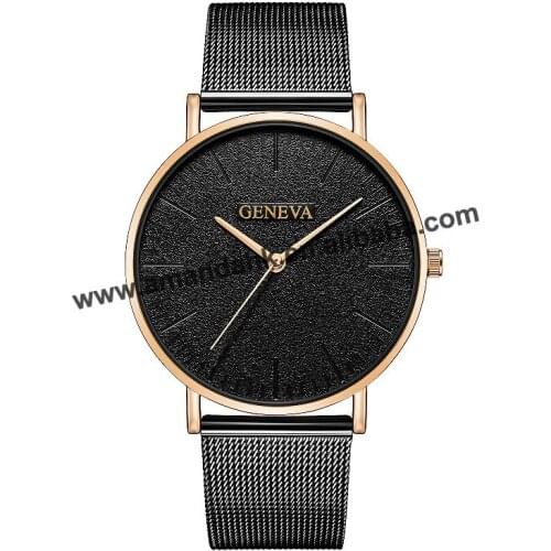 Fashion Alloy Mesh Geneva Business Watches Round Analog Quartz Dress Men Wrist Watch Casual Men Women Geneva Watches 623