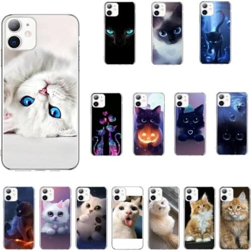 Cat funda Coque Bumper Protective Phone Case for iPhone 11 12 5 6 S C SE Plus