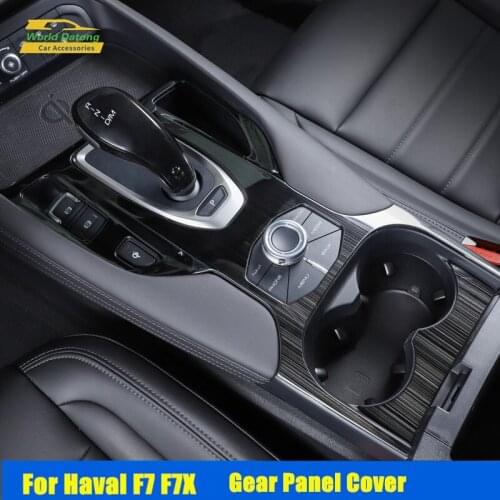 For Haval F7 F7X 2019 2020 Gear Shift Panel Decorative Sequins Stainless Steel Cup Frame Center Console Protect Trim