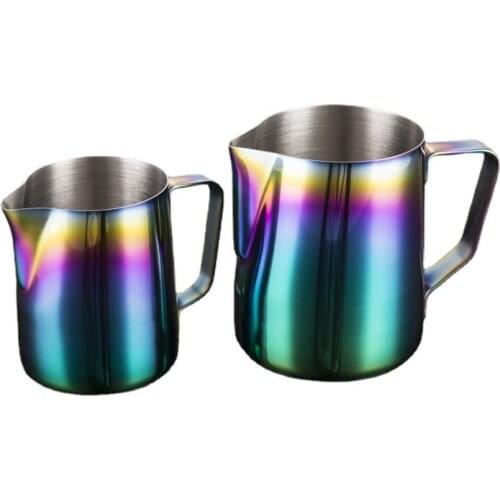 For 304 Stainless Steel Pointed Mouth Etched Cup with Lid, Graduated Measuring Cup, Coffee Etched Cylinder, Milk Froth Cup