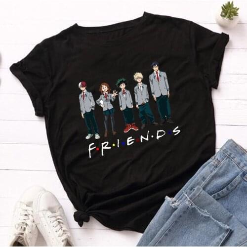 Anime My Hero Academia Friends Print T-Shirt Men Women Harajuku T Shirt Fashion Short Sleeve Tshirt Children Kawaii Clothes Tops
