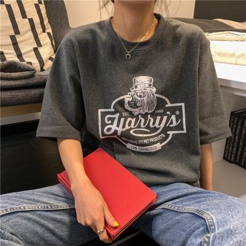 Oversized T Shirt Women Summer 2021 Print Casual Streetwear Female T-Shirts Short Sleeve Plus Size Harajuku Girls Tees Tops 023