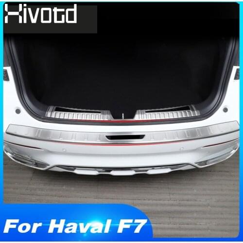 Hivotd For Haval F7 2019 Car Trunk Bumper Protection Cover Rear Guard Pad Decoration Panel stainless steel Exterior Accessaries