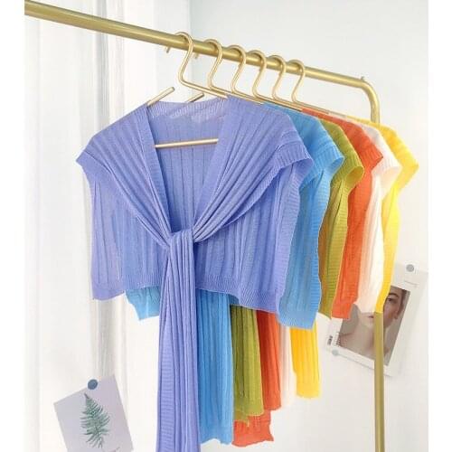 Ice Silk Fake Collar Wrap Shawl Female Blouse Shoulders Detachable False Collar Cape Women Knitted Scarf Neck Guard Scarves