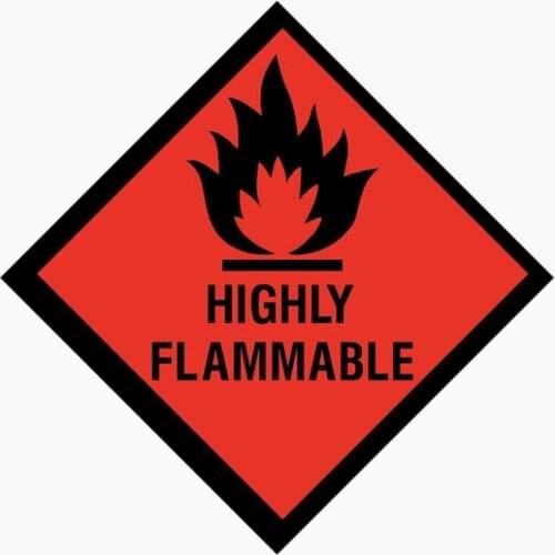 Hot Sell Warning HIGHLY FLAMMABLE Car Sticker Vinyl Sunscreen Car Window Accessories Decorative Waterproof PVC 10cm*10cm