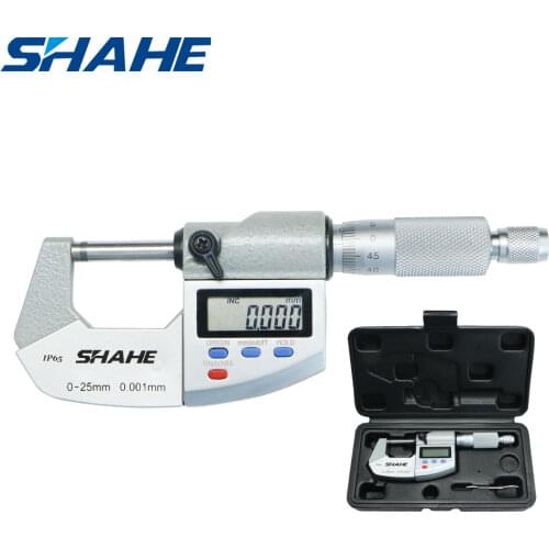 Shahe 0-25mm Micron Digital outside Micrometer Electronic micrometer gauge 0.001mm digital gauge measuring tools