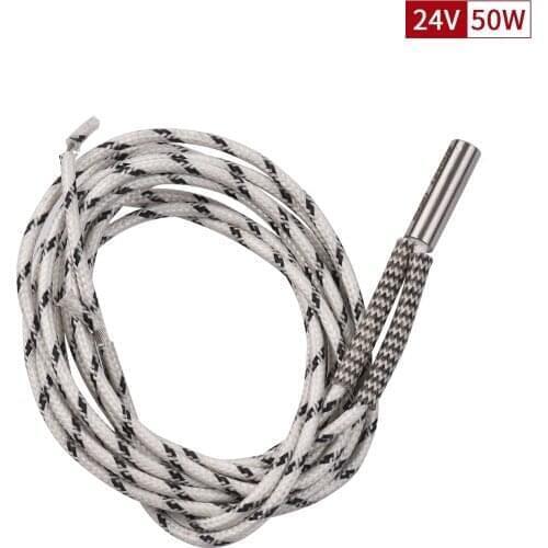 Aibecy 24V 50W 3D Printer Upgraded Heater Cartridge Heating Tube Stainless Steel Hot Rod 1M 6*20mm 3D Printer Parts