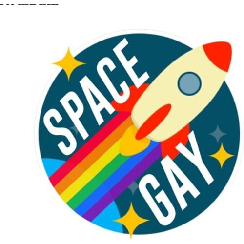Gay Space Car Sticker Funny PVC Colorful Decals Motorcycle Accessories Sticker 14cm*14cm