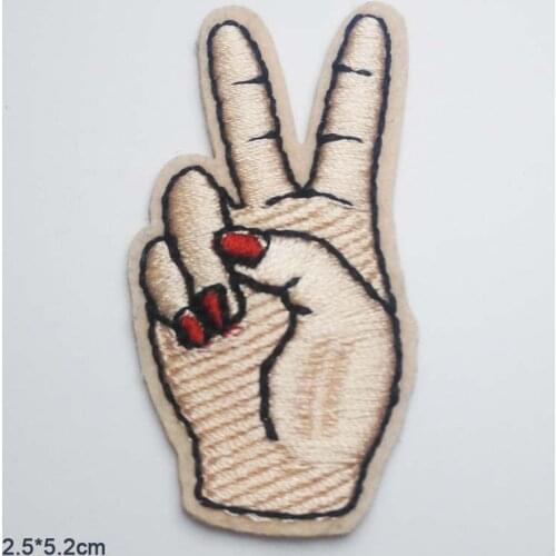 Yeah Win Gesture Embroidery Punk Clothes Patch For Clothing Iron On Patch Motif Applique