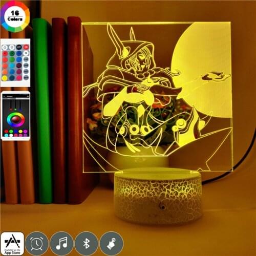 League of Legends Anime 3D Illusion Night Light LED Acrylic Atmosphere Lava Lamp Nightlight Gaming Room Decor Teenager Gift