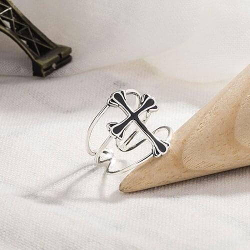 New Charming Open Cross Ring for Women Vintage Boho Party Rings Gothic Punk Jewelry Gifts for Girls 2021