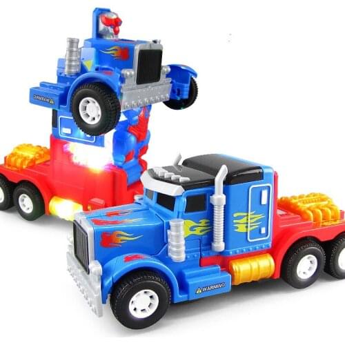 Electric Transformation Plastic Deformation Robot Lighting Music Car Boy Toys Gifts