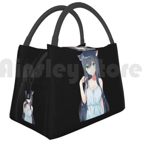 Portable Insulation Bag Kawaii Anime Girl , Kawaii Neko Girl Cute Catgirl Anime Manga Unicorn Anime Girl