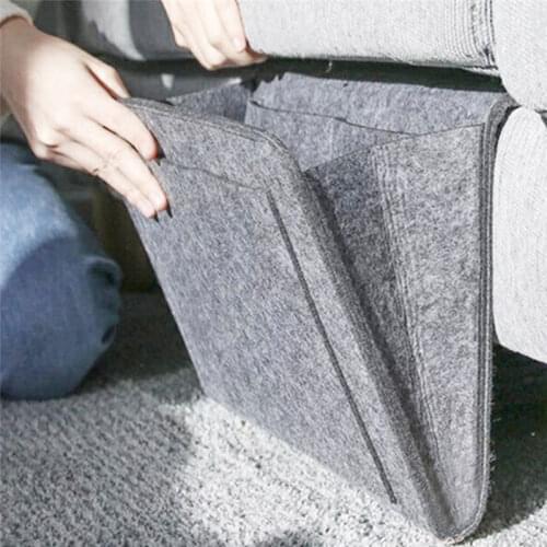 Bedside Hanging Storage Organizer Bed Bag Pocket Felt Dorm Room Book Magazine TV Remote Caddy Bunk Holder For Table Sofa