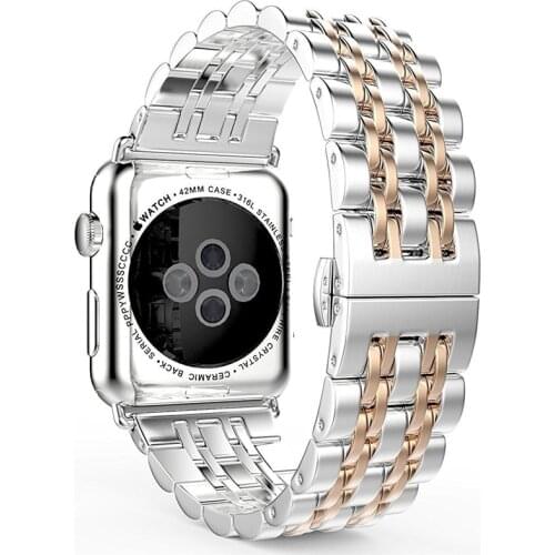 Strap For Apple Watch band 44mm 40mm apple watch 4 3 iwatch band 42mm/38mm correa Stainless Steel pulseira Butterfly watchband