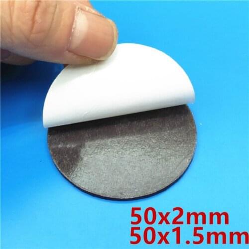 50mm x 2mm 1.5mm Self Adhesive Round Flexible Magnet Dots for DIY Crafts Home Office Rubber magnet 50x2 50x1.5 mm Fridge Magnets