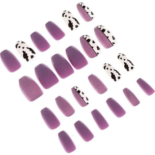 Super Long Fake Nails Coffin Glossy Artificial Plastics Impress Press On Nails False Girls Ballerina full cover Fingernails Tips