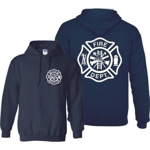 FIREFIGHTER EMT FIRE DEPARTMENT HOODIE RESCUE USA HOODED SWEATSHIRT