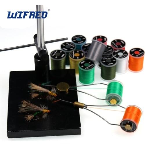 Wifreo 140D 100yds Super Floss Fly Tying Material Trout Bass Fly Tying Body Floss with Standard Bobbin Red Olive Red Grey etc
