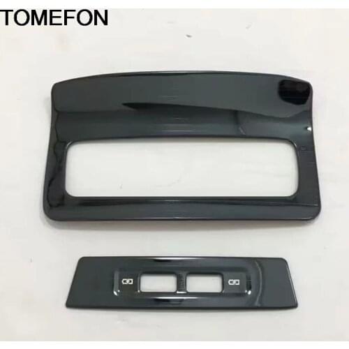 TOMEFON For Skoda Karoq 2017 2018 2019 Rear Armrest USB Charing Panel Moulding Cover Trim Interior Accessories Stainless Steel