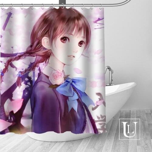 Custom Sexy anime girls Curtain Fabric Modern Shower Curtain bathroom beautiful Curtains Bath decor Polyester Cloth Waterproof