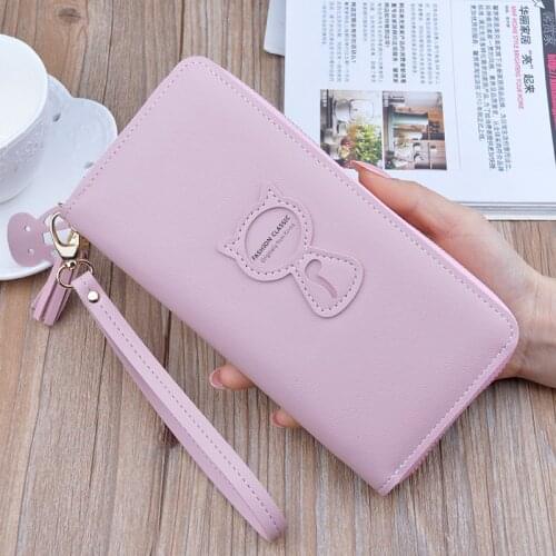 Women Handbags Ladies Long Zipper Wallets Girls Coin Purse Cell Phone Pocket with Soft Leather Female Card Holder cartera mujer