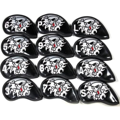 12pcs Golf irons Cover irons Clubs PU Leather Golf Headcover golf accessory