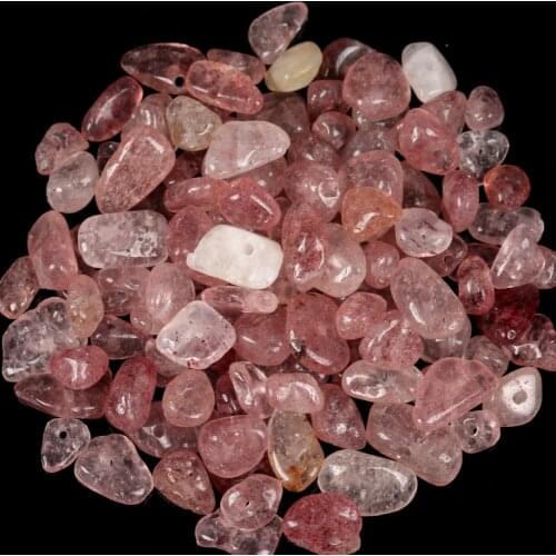 16 Inches Natural Irregular Strawberry Crystals Stone Chips Gravel Beads For Jewelry Making DIY Bracelet Necklace Accessorie