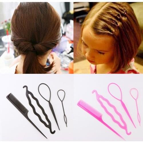 4-piece set of adult and child hair discs, multi-color tools, ball head, princess girl, flower bud headdress