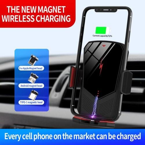X7 Automatic Clamping Car Phone Holder Wireless Charger Fast Charging Intelligent Infrared Air Vent for iPhone 12 pro Samsung
