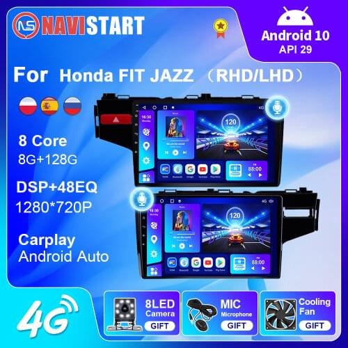9 Inch Android 10 Car Radio For Honda FIT JAZZ Left Right 2014-2015 Stereo Player Support DVR OBD 4G+WiFi GPS Navigation No DVD